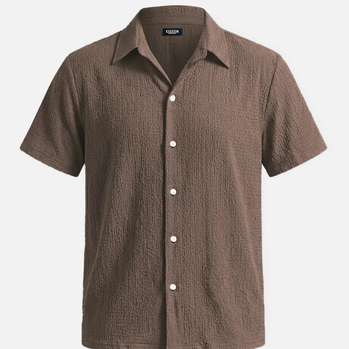 Men's Textured Crinkle Short Sleeve Shirt ElevenOasis