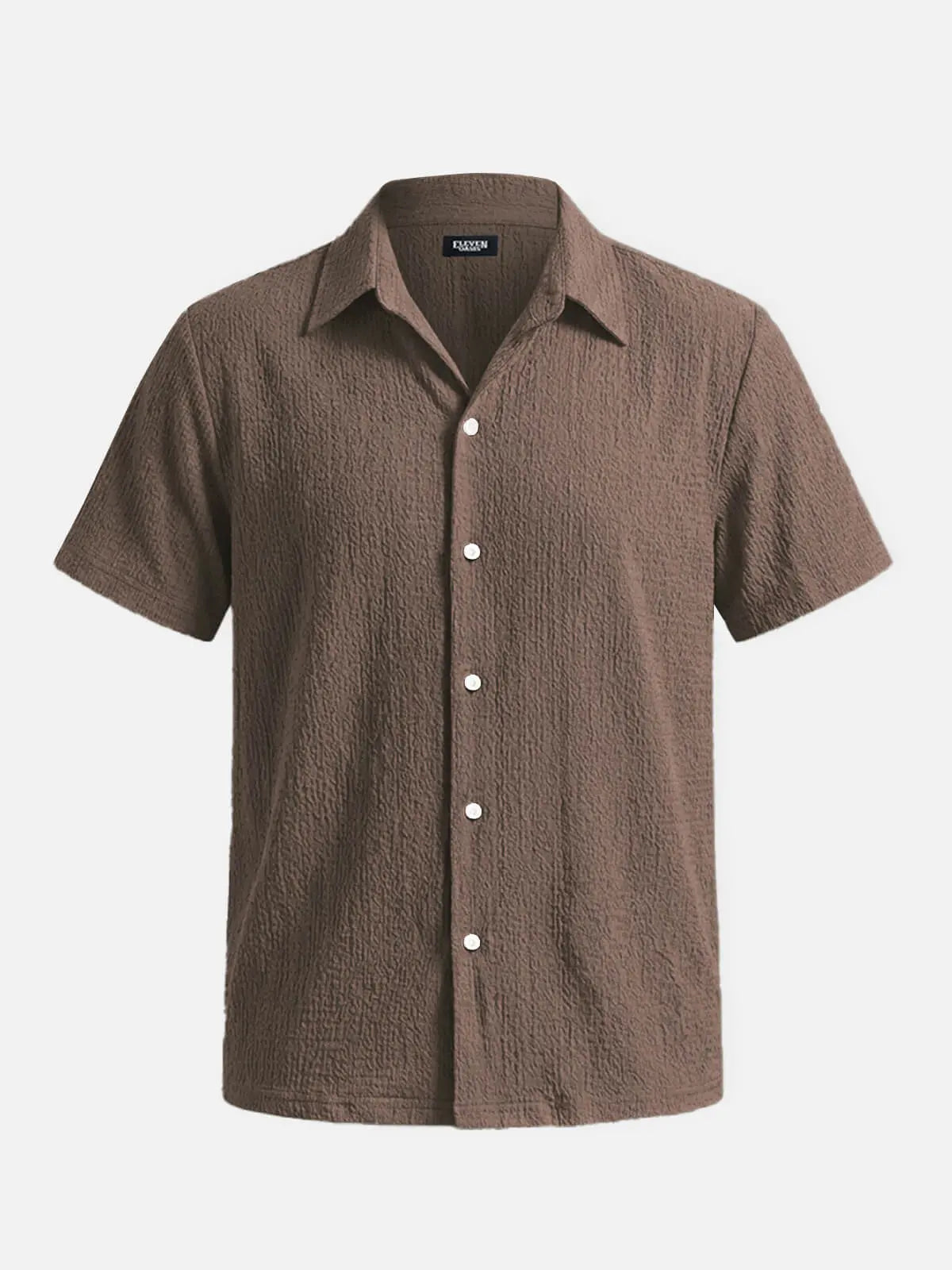 Men's Textured Crinkle Short Sleeve Shirt ElevenOasis