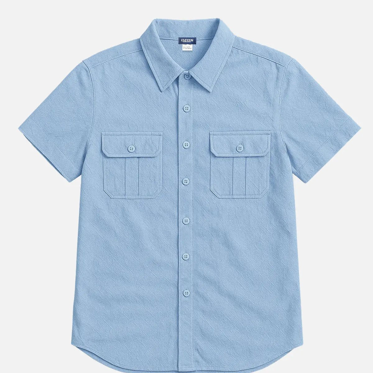 Men's Linen Blend Dual Pocket Short Sleeve Shirt ElevenOasis