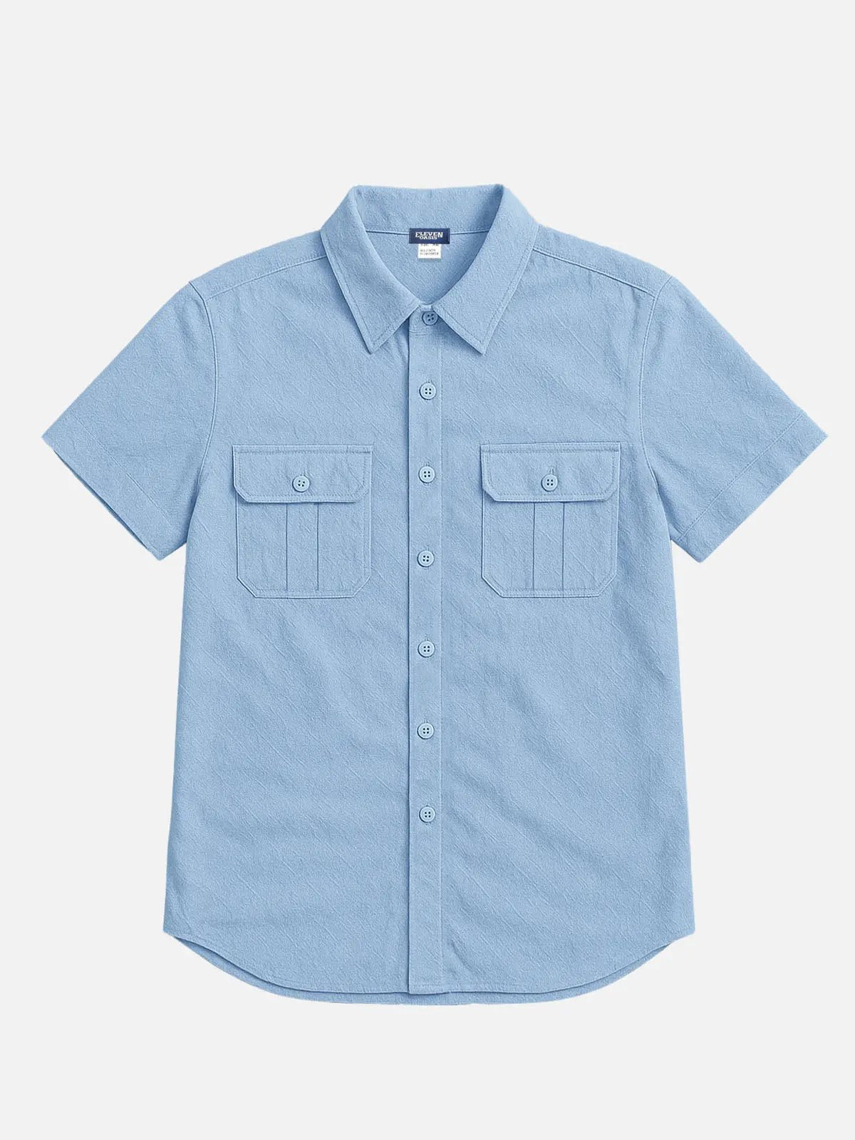 Men's Linen Blend Dual Pocket Short Sleeve Shirt ElevenOasis
