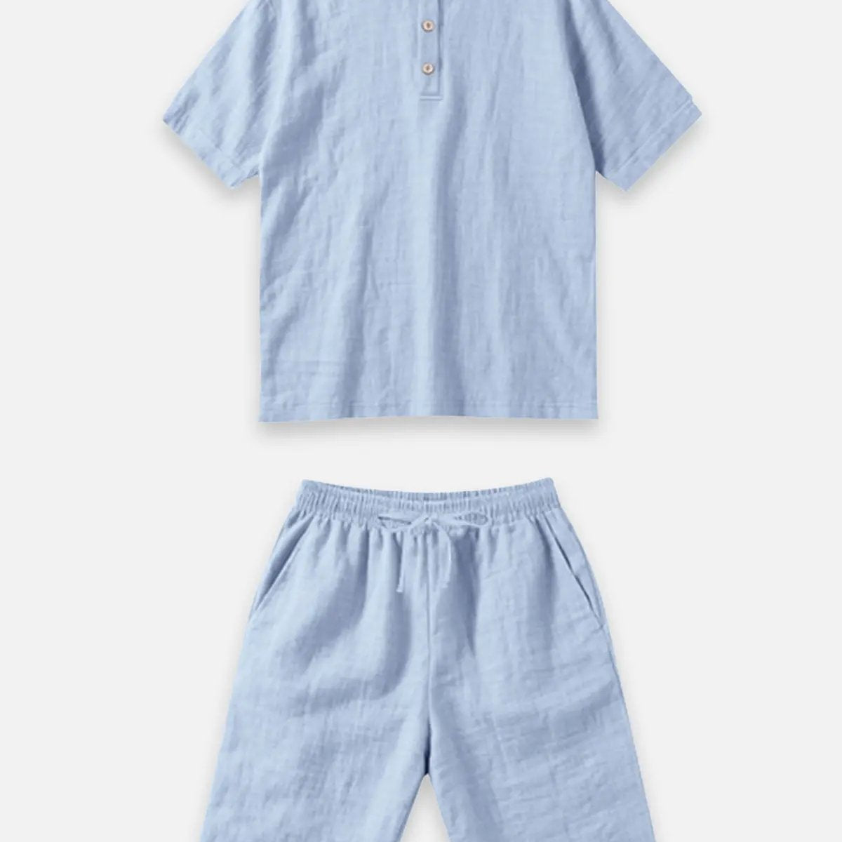 Men's Linen Blend Polo Short Set ElevenOasis