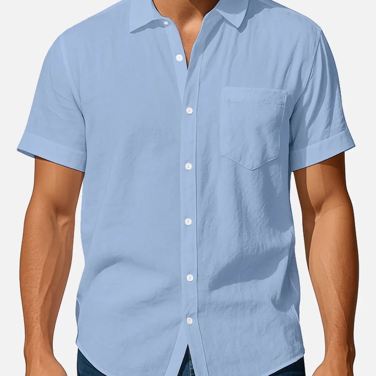 Men's Classic Linen Blend Short Sleeve Shirt Eleven Oasis
