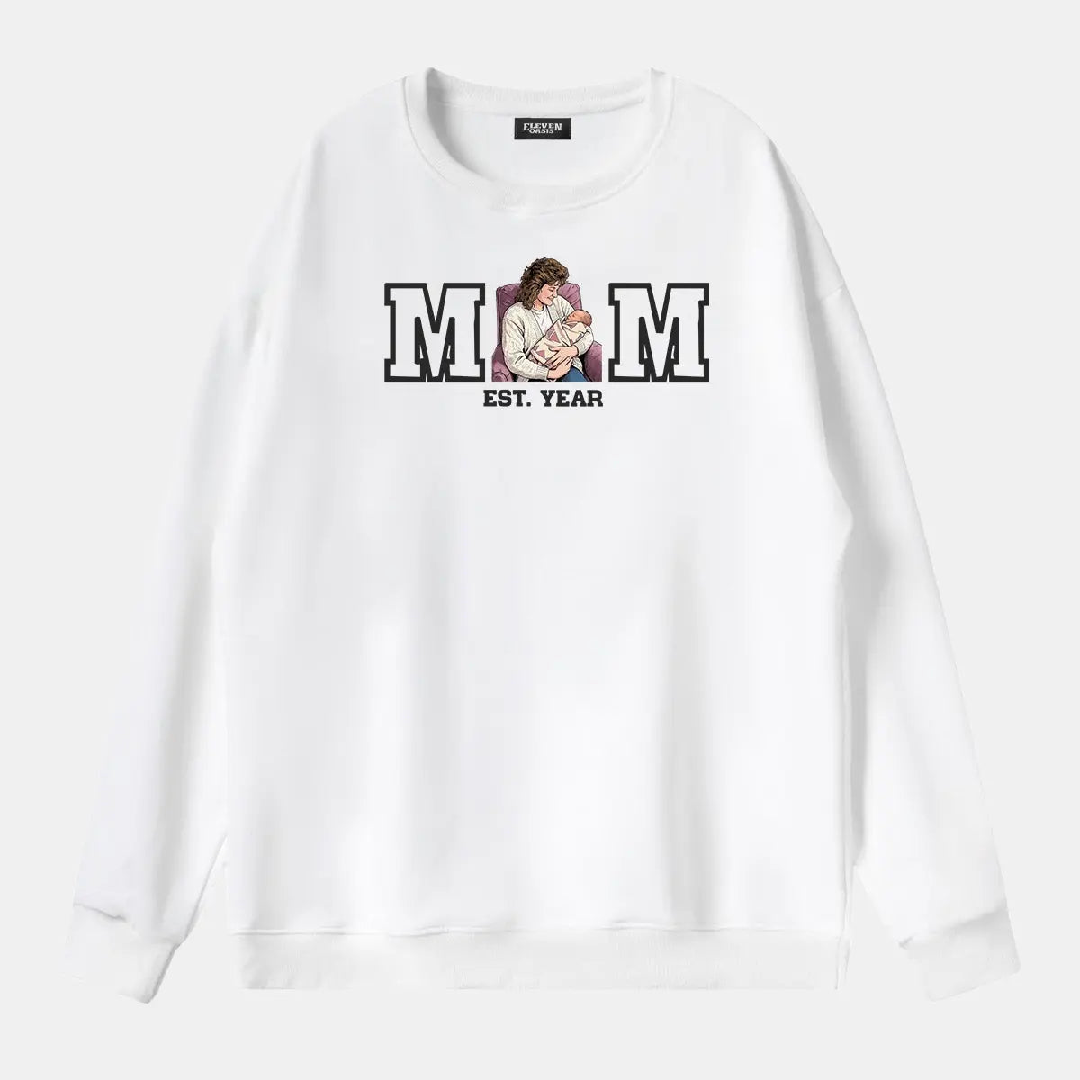 Custom Mom Illustration Sweatshirt Eleven Oasis