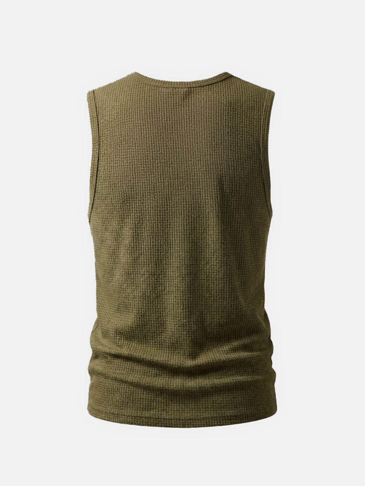 Men's Waffle Knit Crew Neck Tank Top Eleven Oasis