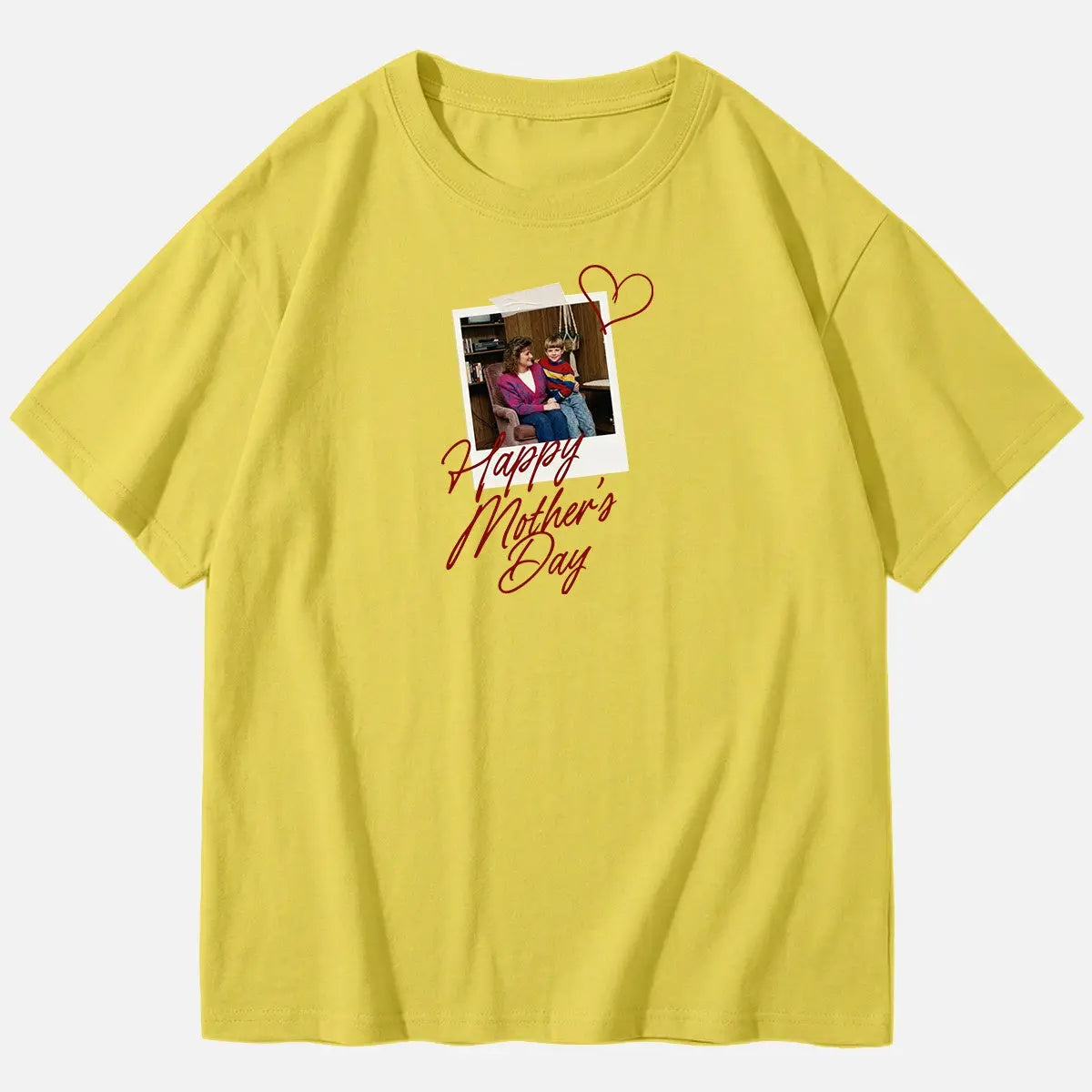 Custom Mother's Day Photo Cotton Short Sleeve T-Shirt Eleven Oasis