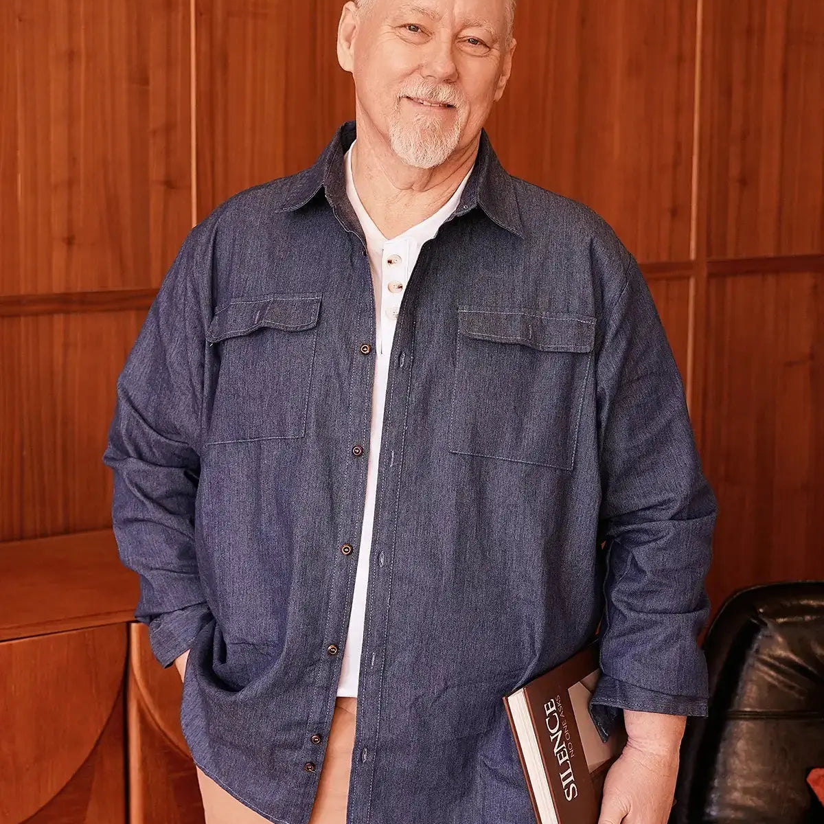 Men's Classic Denim Utility Long Sleeve Shirt Eleven Oasis