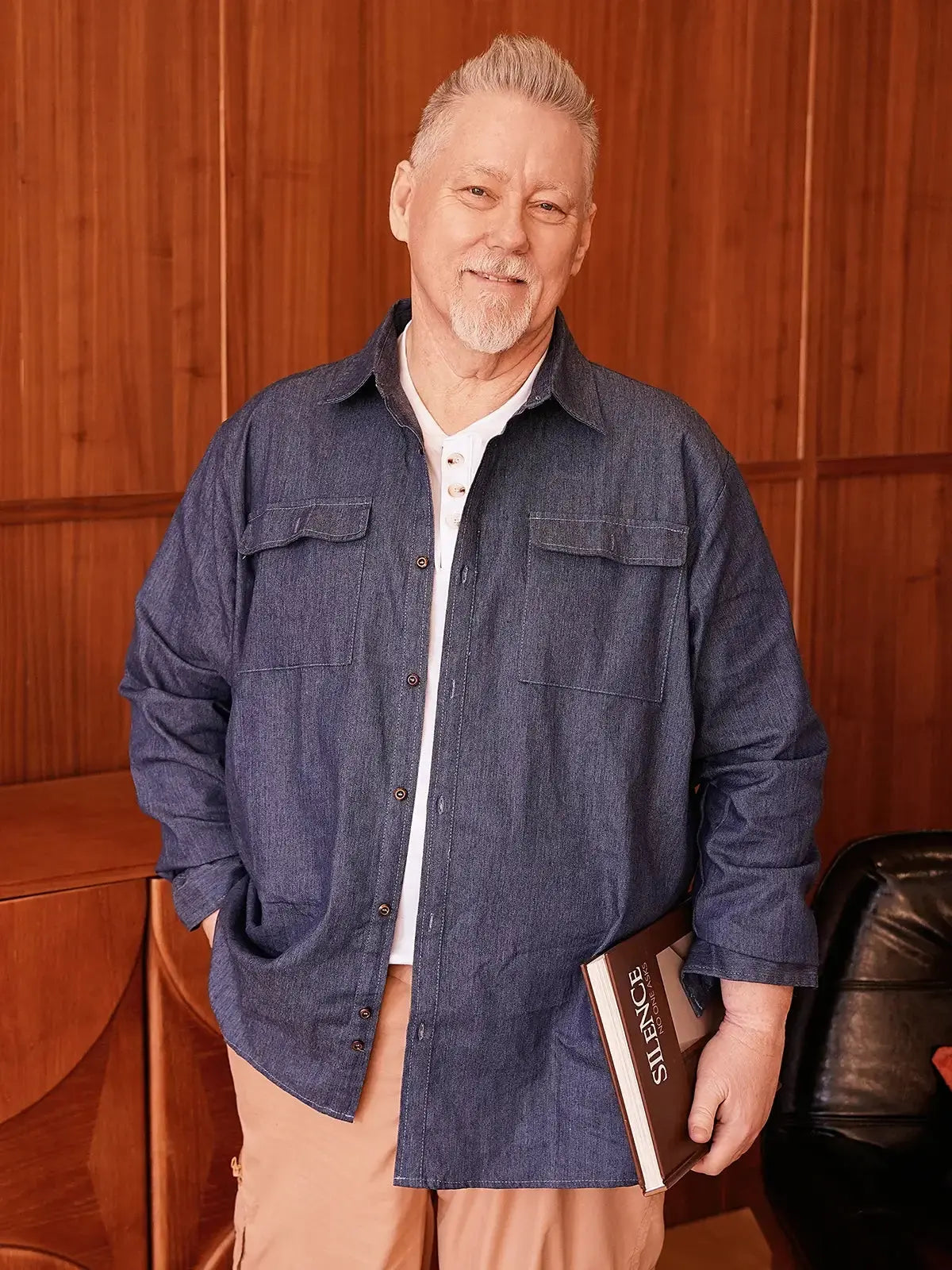 Men's Classic Denim Utility Long Sleeve Shirt Eleven Oasis