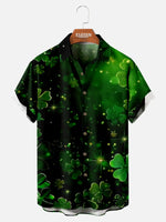Tall Men's St. Patrick's Day Sparkling Shamrock Short Sleeve Shirt Eleven Oasis