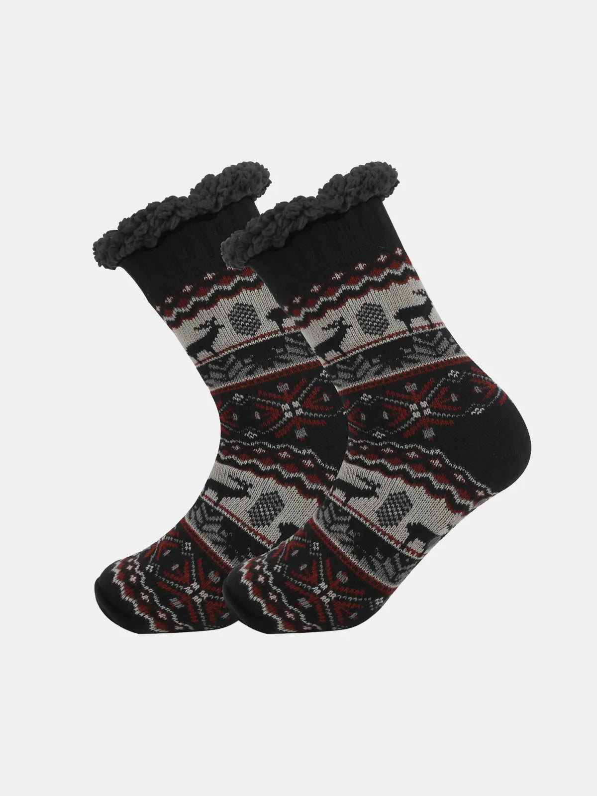 Patterned Wool-Style Slipper Socks ElevenOasis