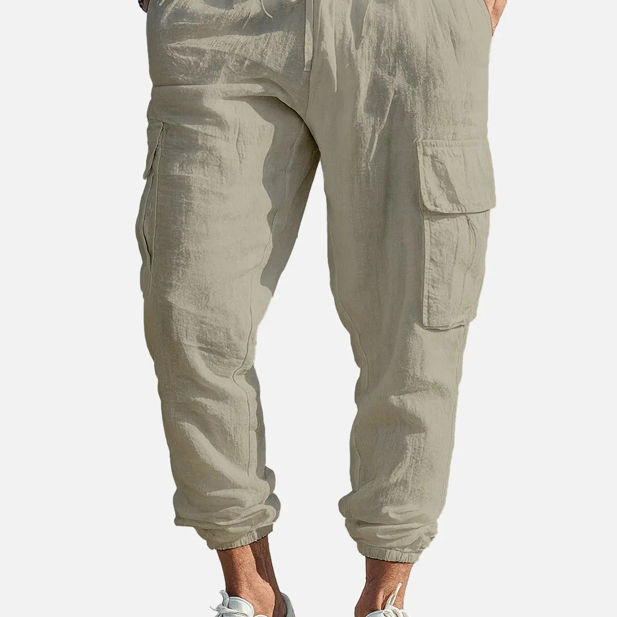 Men's Casual Linen Cargo Jogger Pants ElevenOasis