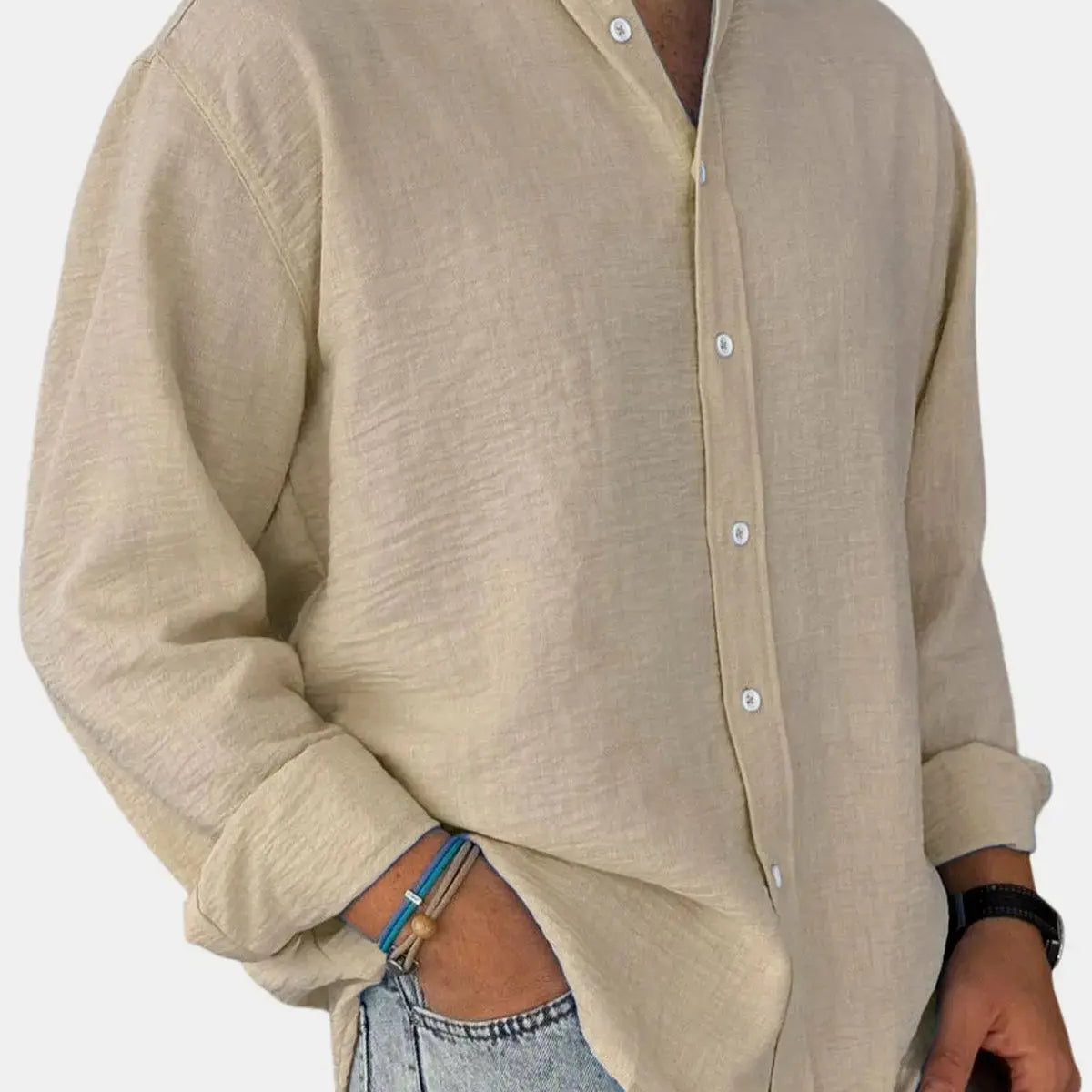 Men's 100% Cotton Button Down Long Sleeve Shirt ElevenOasis