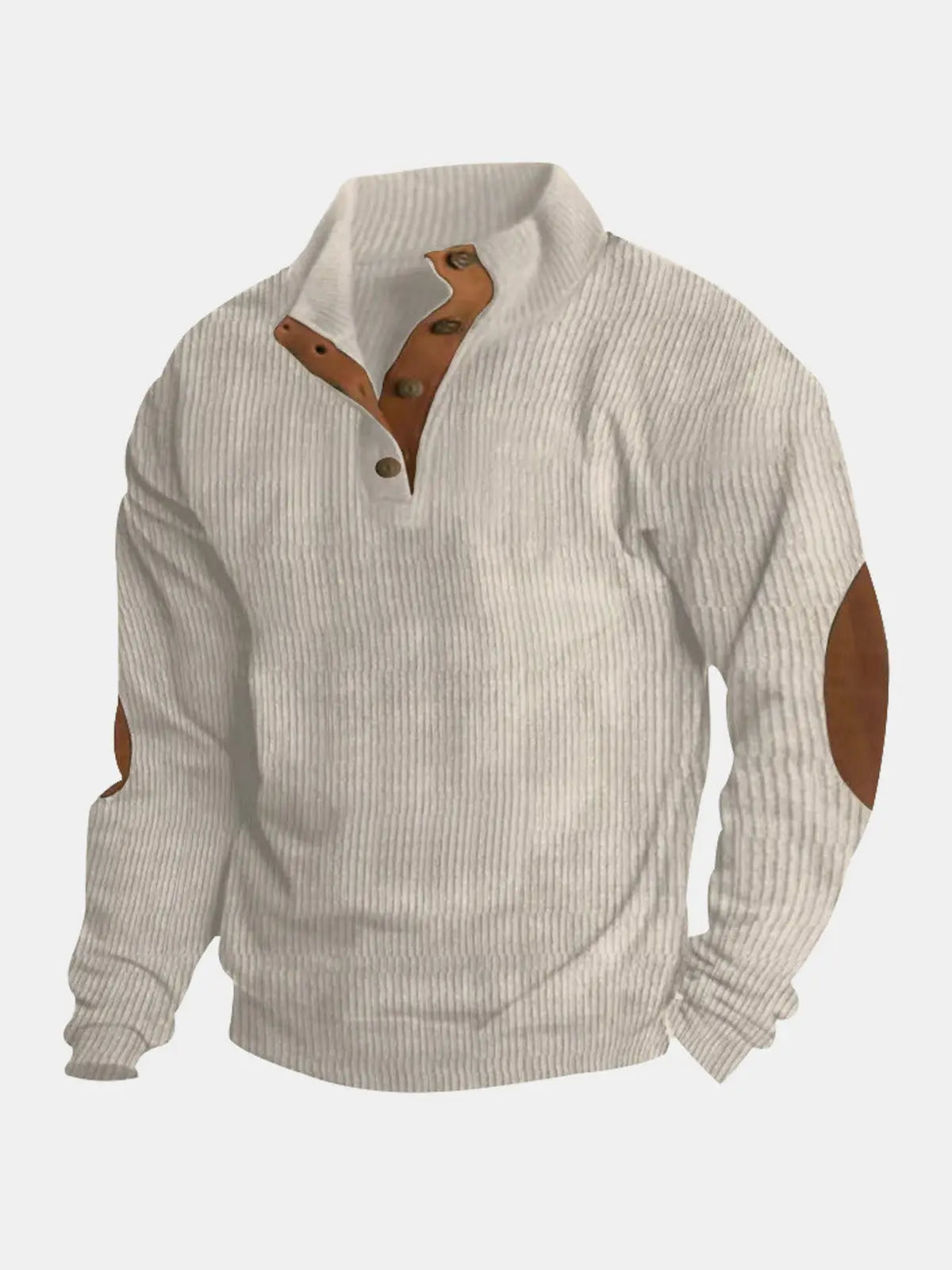 Men's Corduroy-Style Pullover Sweatshirt ElevenOasis