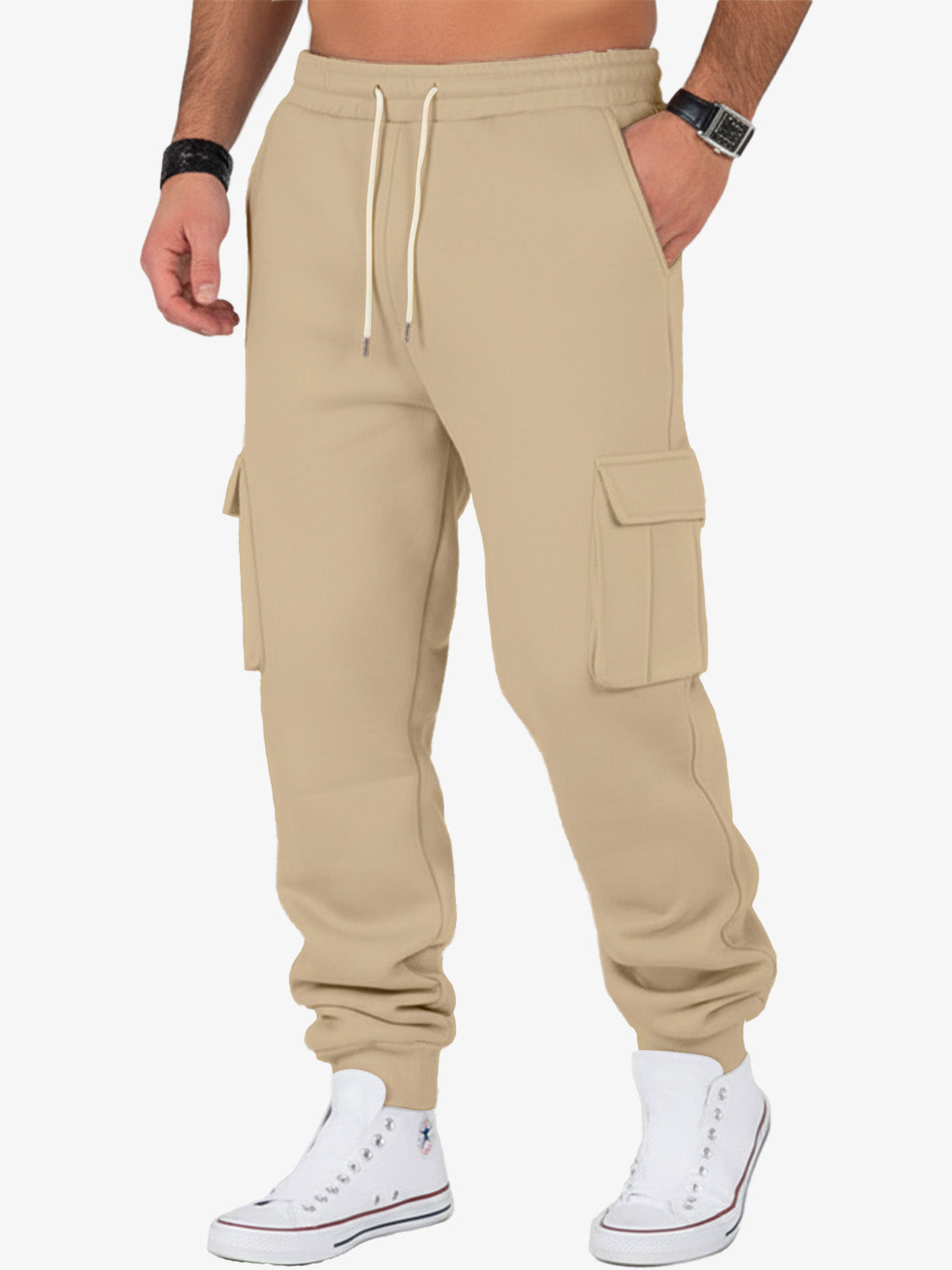 Men's Cargo Pocket Drawstring Jogger Pants ElevenOasis