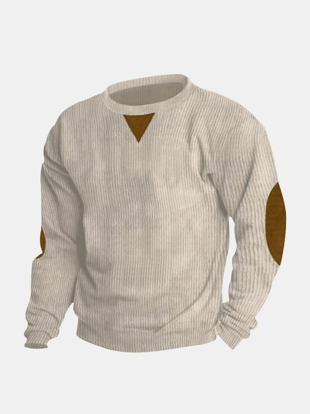 Men's Corduroy Elbow Patch Crew Neck Sweatshirt ElevenOasis