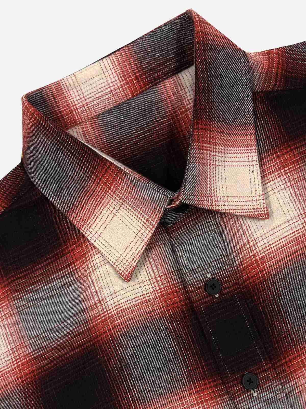 Men's Brushed Cotton Ombre Plaid Long Sleeve Shirt Eleven Oasis