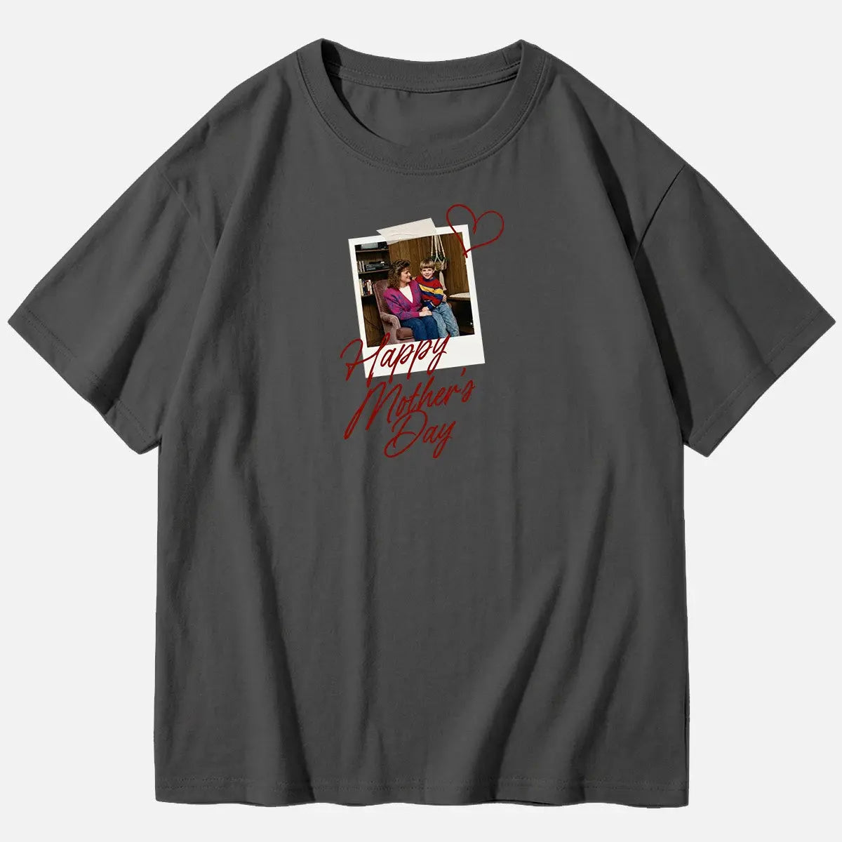 Custom Mother's Day Photo Cotton Short Sleeve T-Shirt Eleven Oasis
