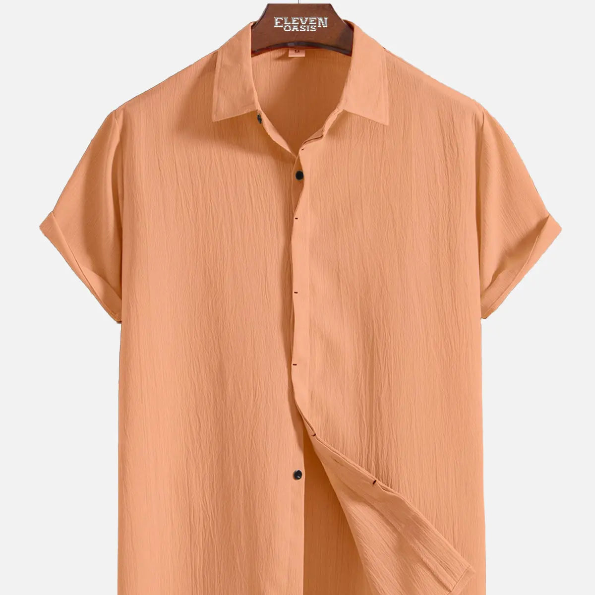 Men's Everyday Crinkle Texture Short Sleeve Shirt ElevenOasis