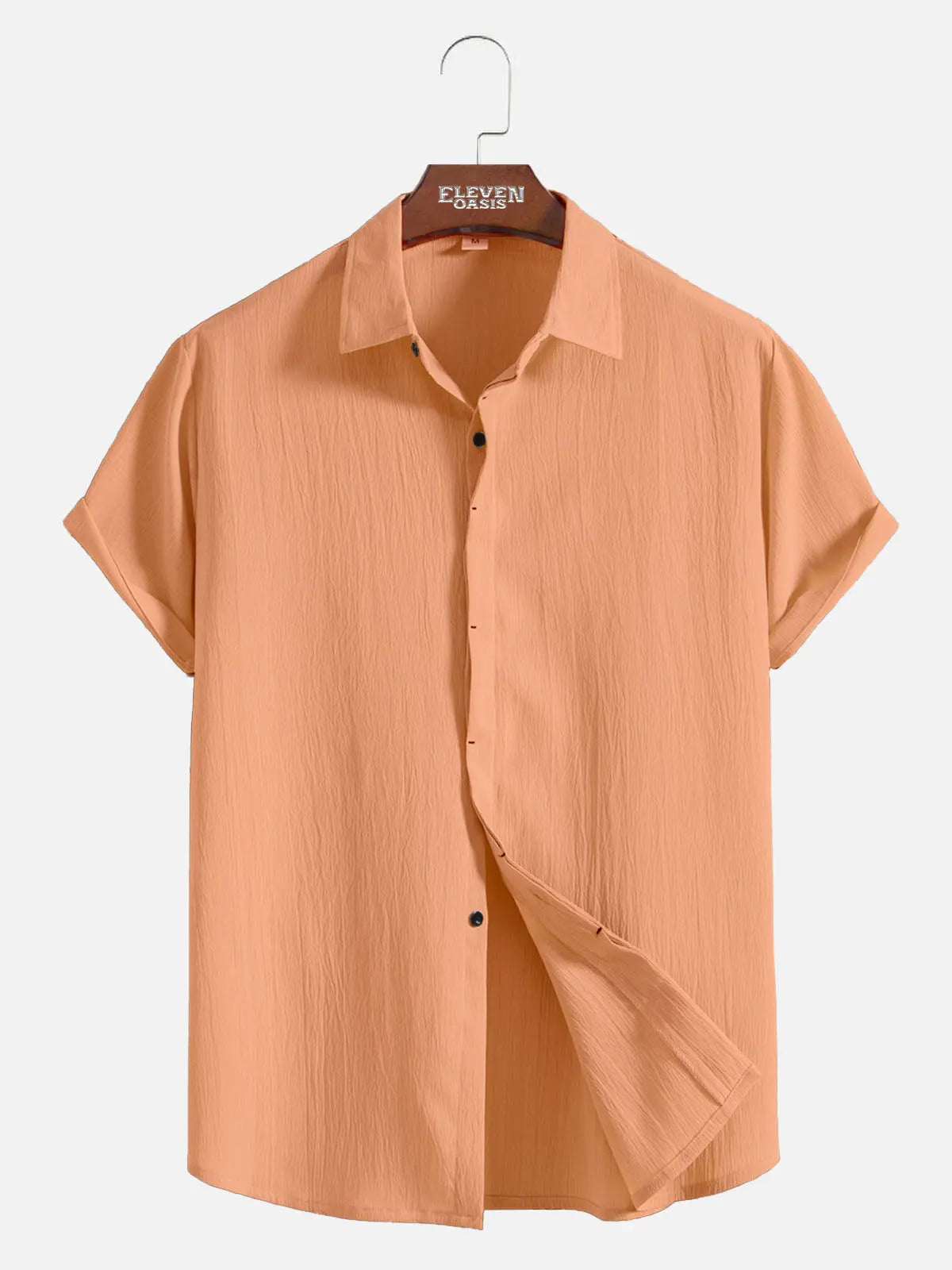 Men's Everyday Crinkle Texture Short Sleeve Shirt ElevenOasis