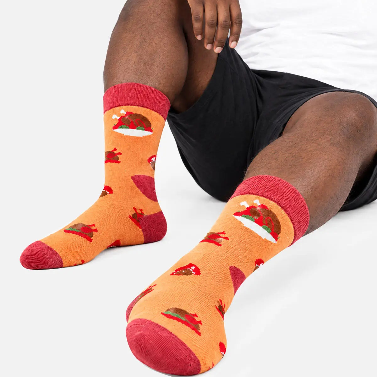 Men's Thanksgiving Holiday Print Crew Socks