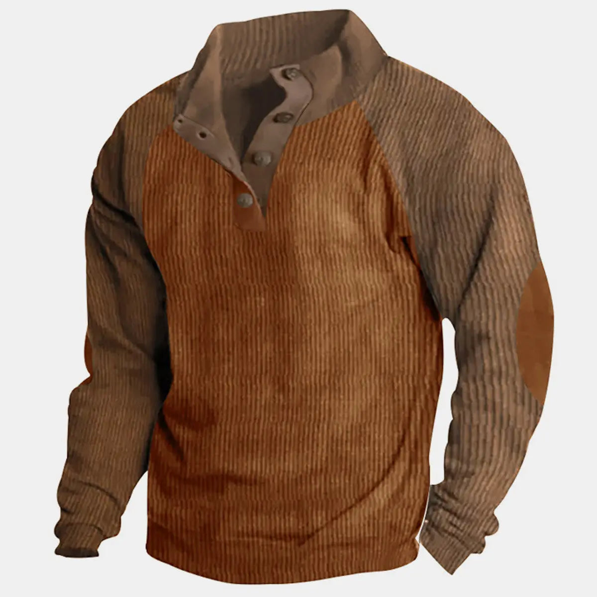 Men's Colorblock Raglan Corduroy Pullover ElevenOasis