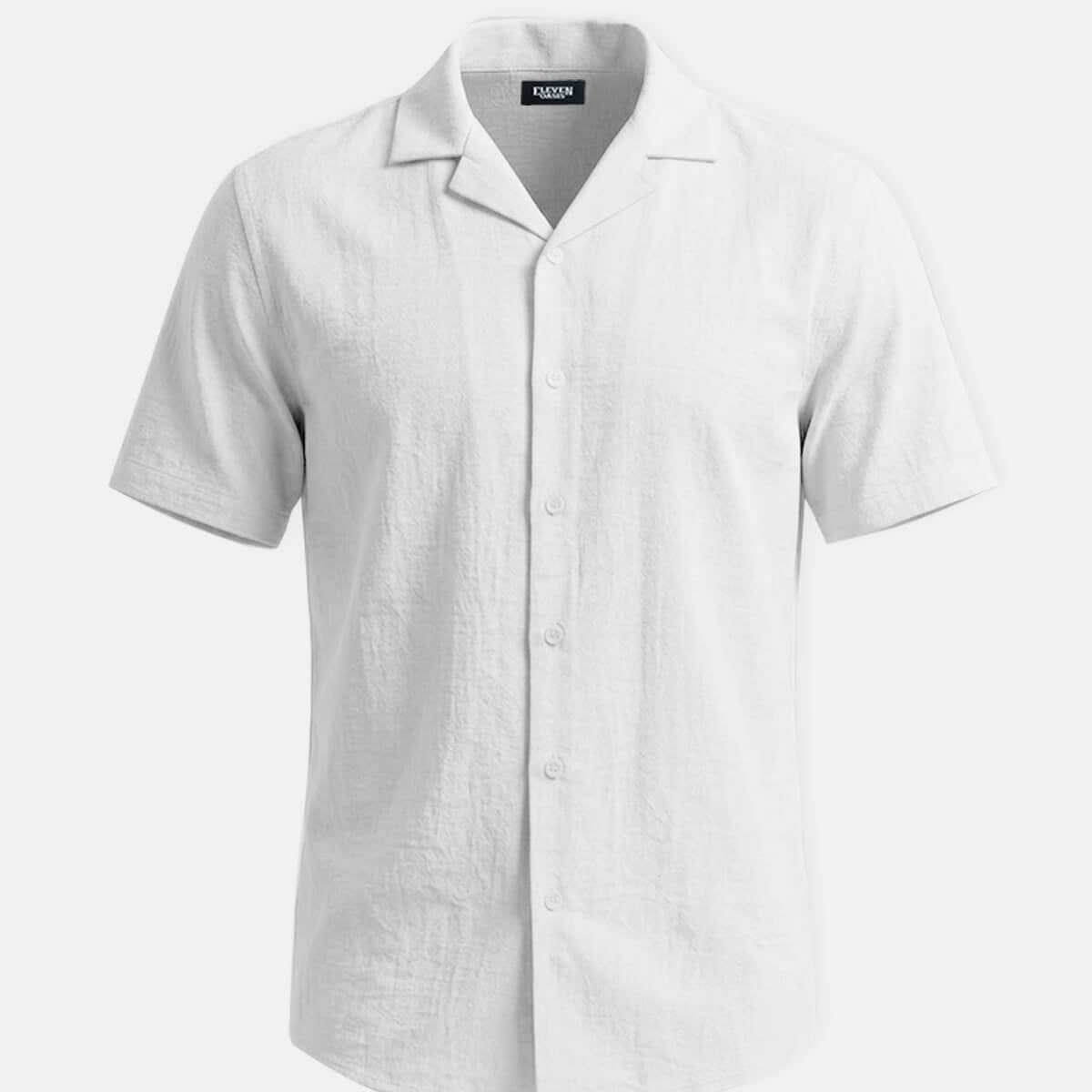 Men's Cotton-Linen Blend Short Sleeve Shirt Eleven Oasis