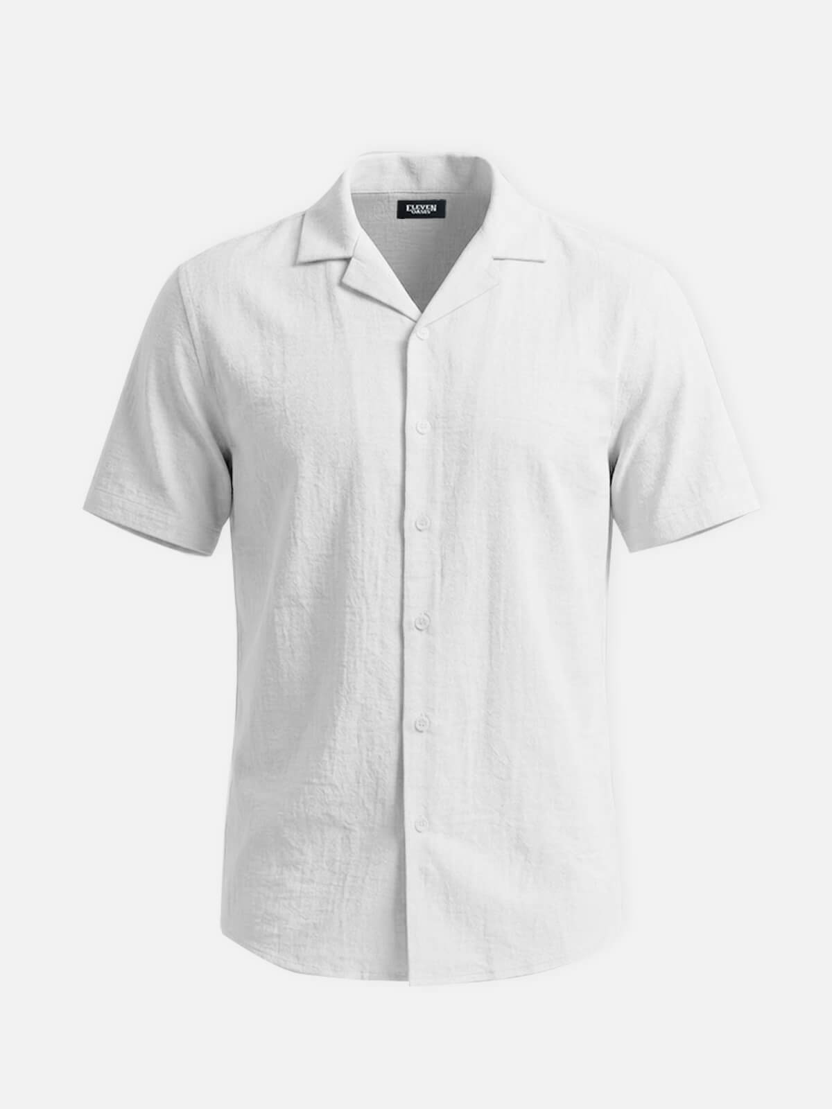 Men's Cotton-Linen Blend Short Sleeve Shirt Eleven Oasis