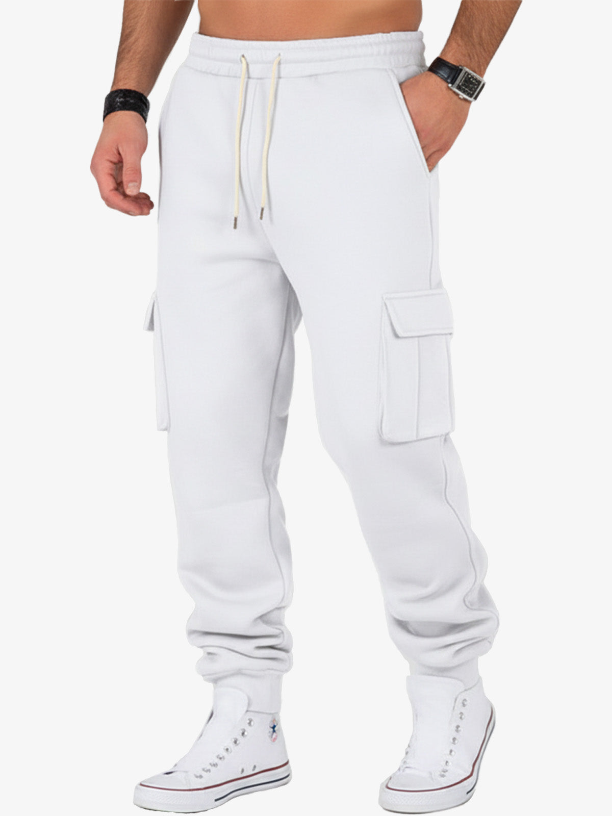 Men's Cargo Pocket Drawstring Jogger Pants ElevenOasis