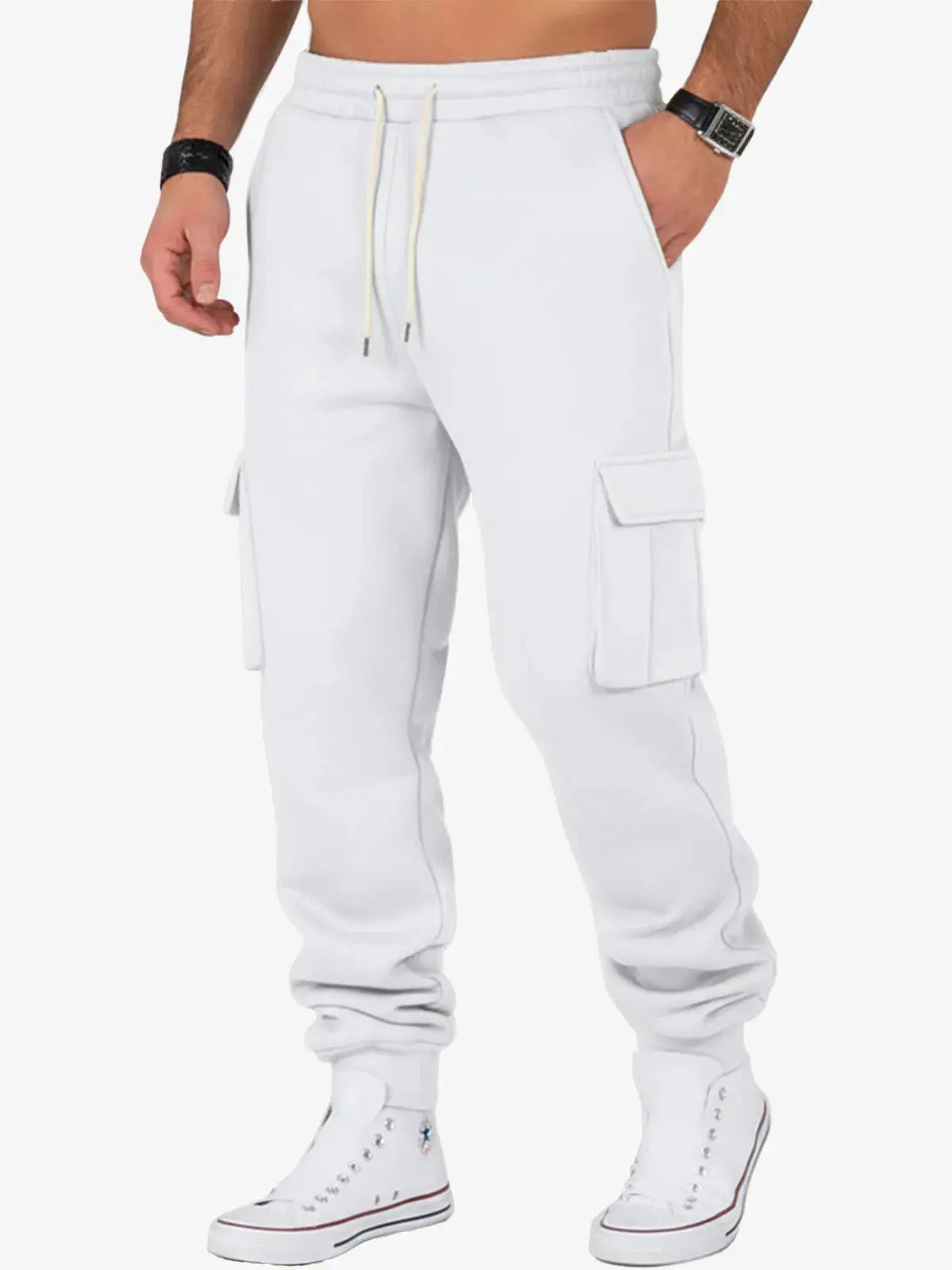 Men's Cargo Pocket Drawstring Jogger Pants ElevenOasis