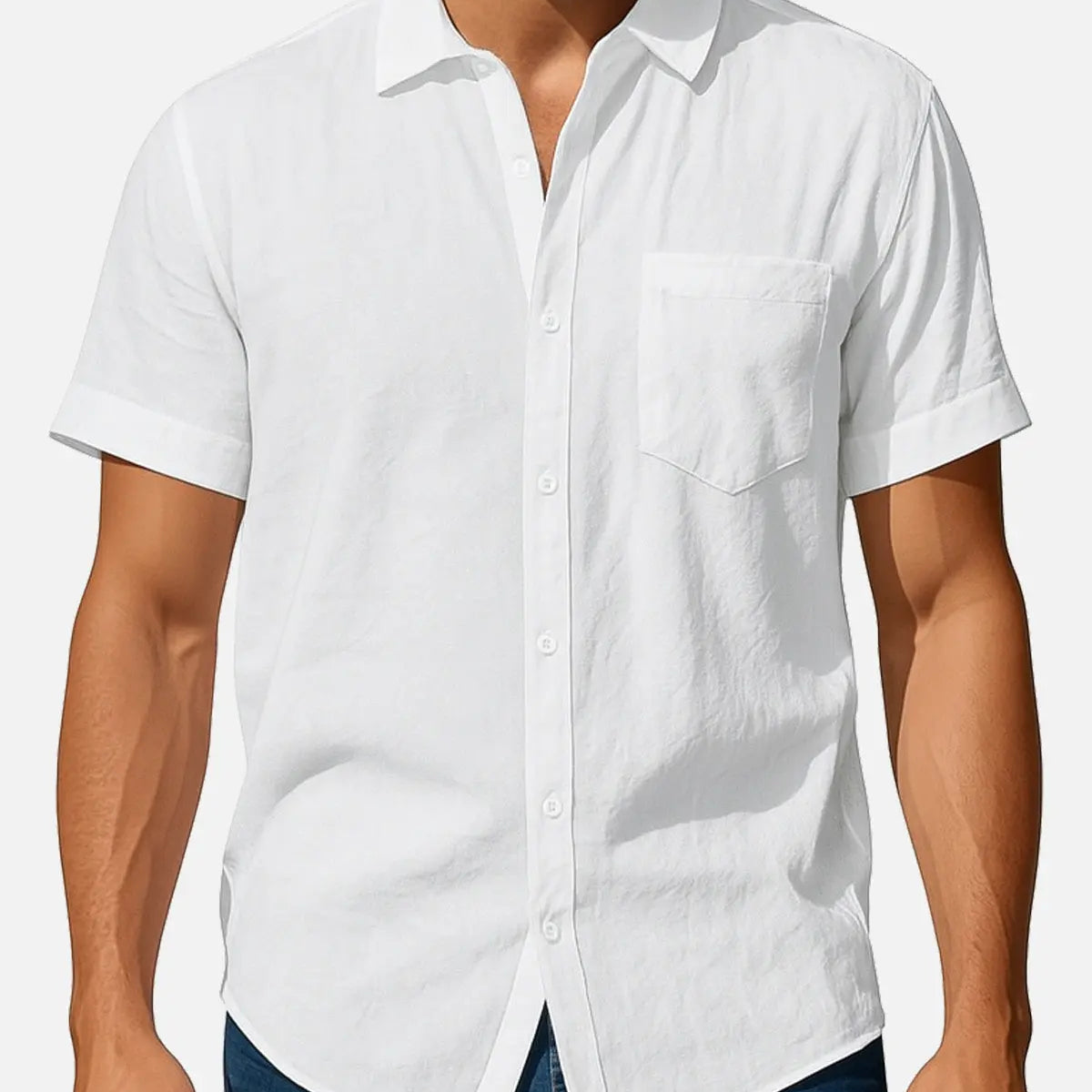 Men's Classic Linen Blend Short Sleeve Shirt Eleven Oasis
