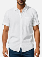 Men's Classic Linen Blend Short Sleeve Shirt Eleven Oasis
