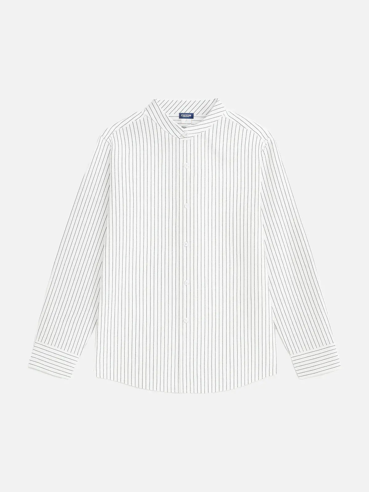 Men's Pinstripe Linen Blend Long Sleeve Shirt Eleven Oasis