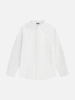 Men's Pinstripe Linen Blend Long Sleeve Shirt Eleven Oasis