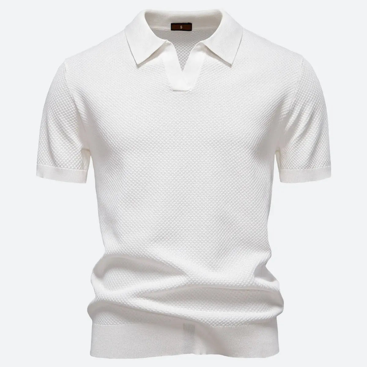 Men's Textured Knit Polo Short Sleeve Shirt ElevenOasis