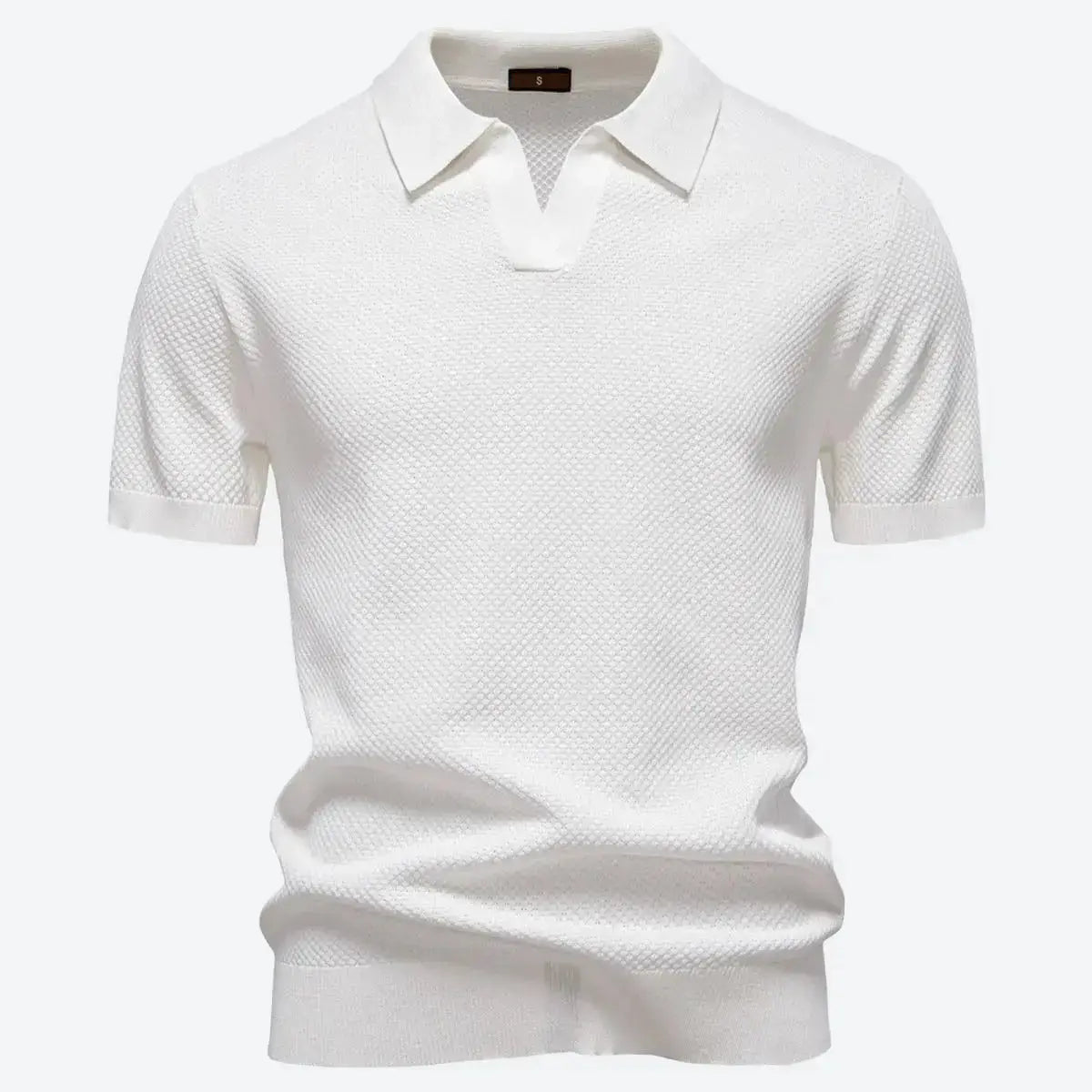 Men's Textured Knit Polo Short Sleeve Shirt ElevenOasis