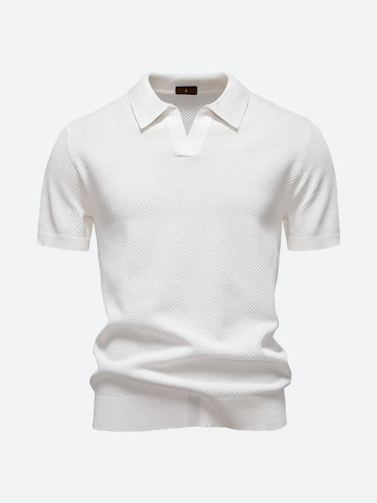 Men's Textured Knit Polo Short Sleeve Shirt ElevenOasis