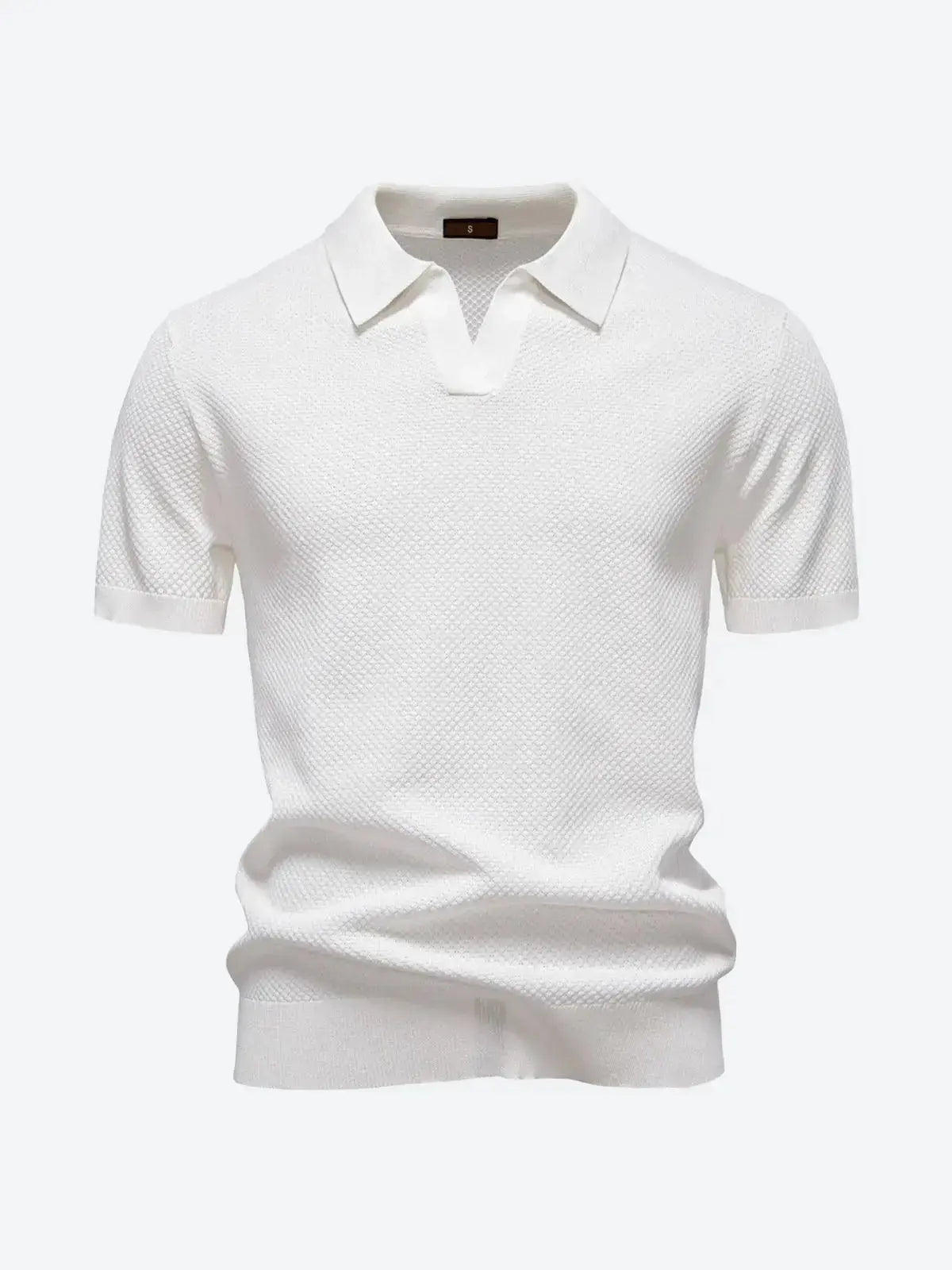 Men's Textured Knit Polo Short Sleeve Shirt ElevenOasis