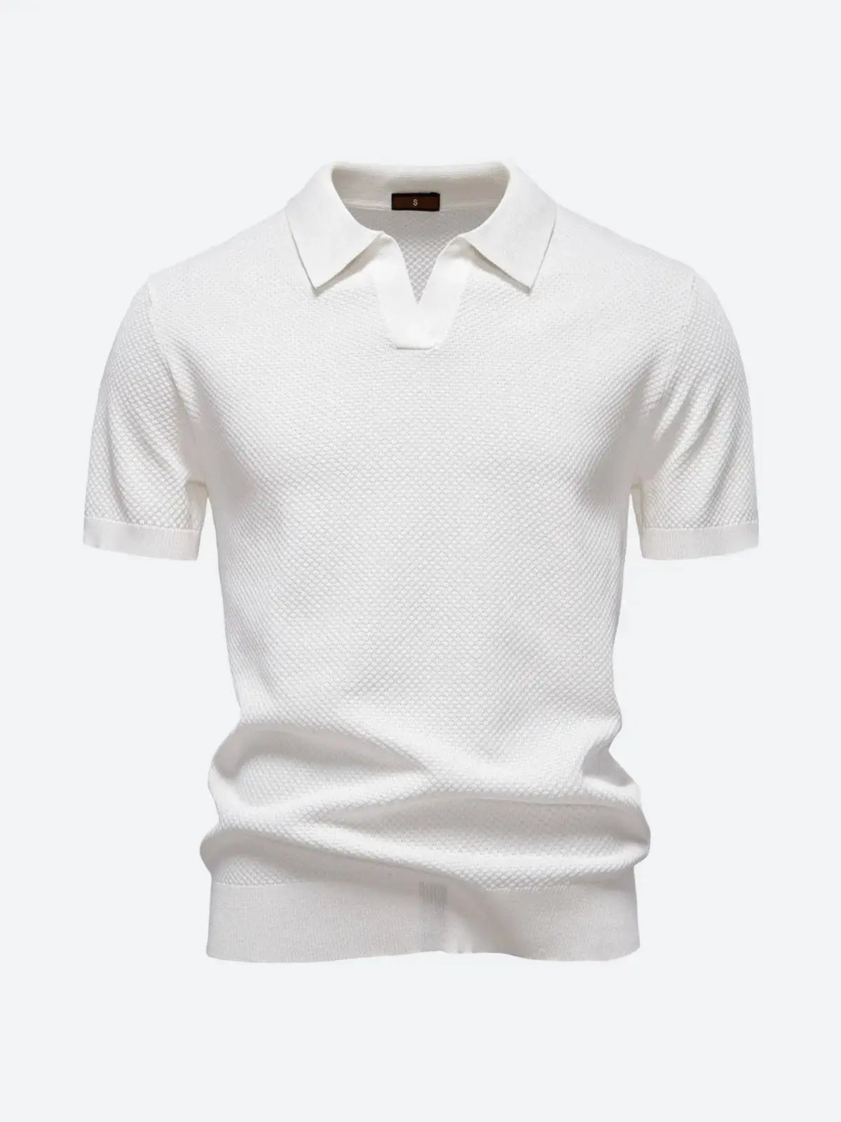 Men's Textured Knit Polo Short Sleeve Shirt ElevenOasis
