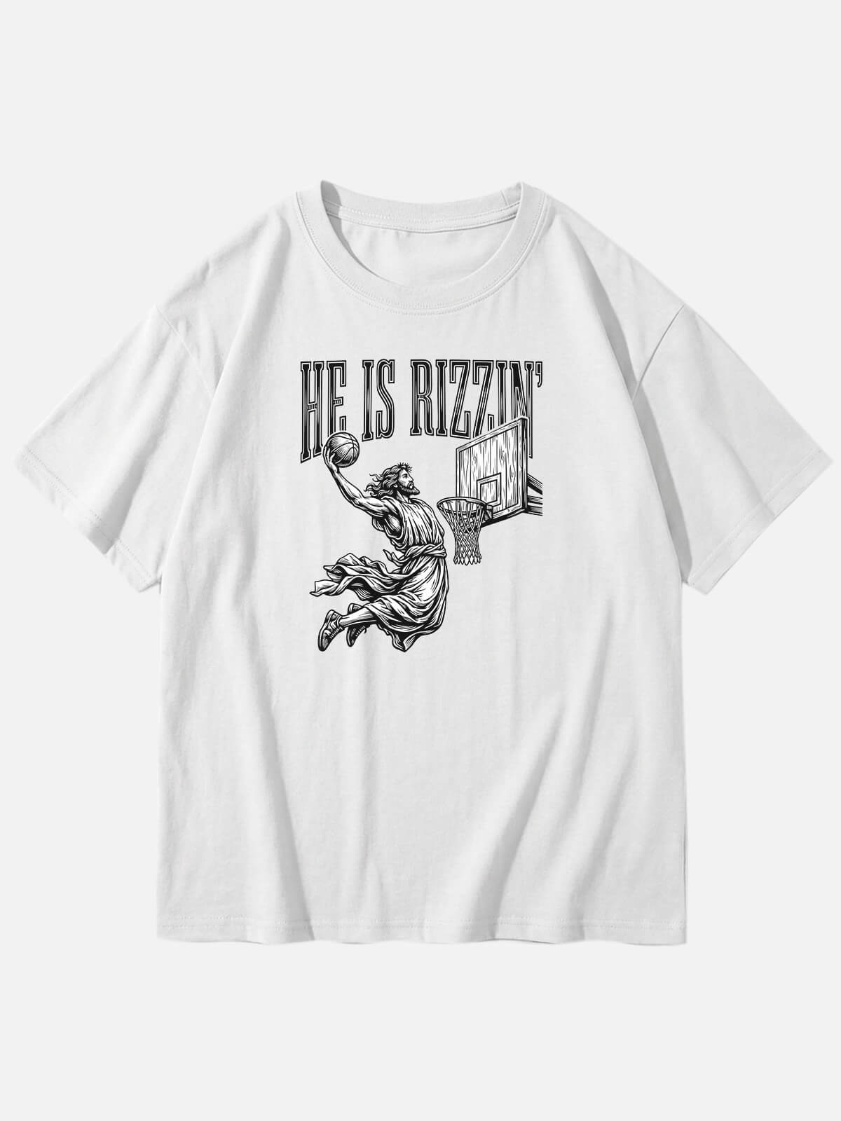 Men's Cotton He Is Rizzin' Easter Short Sleeve T-Shirt Eleven Oasis