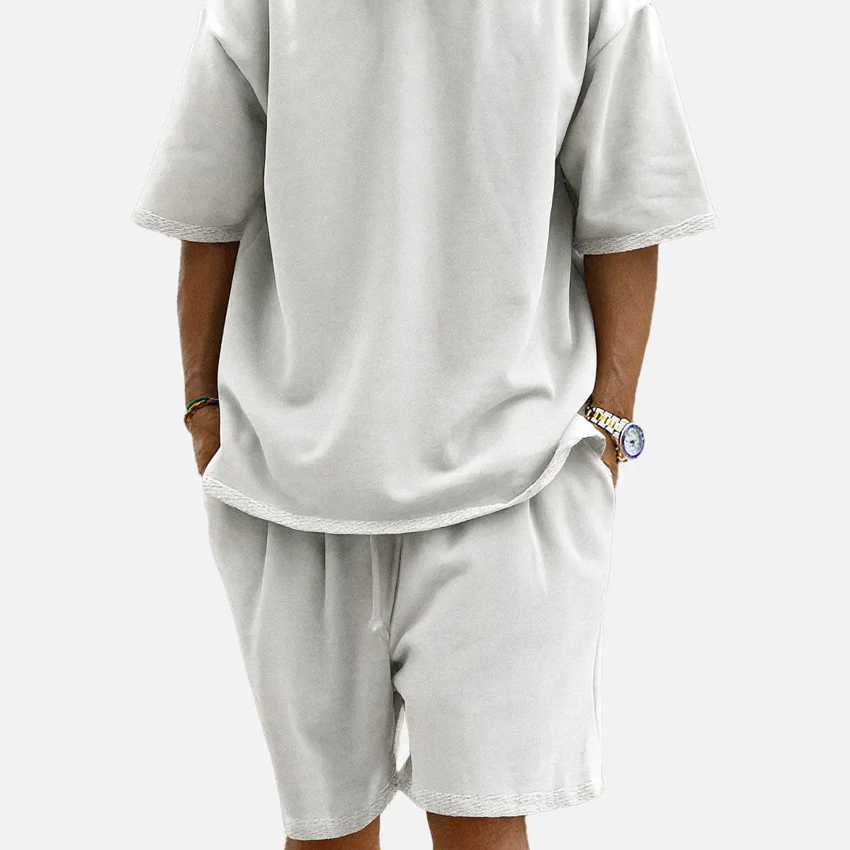 Men's Casual Two-Piece Short Sleeve Shirt and Shorts Set Eleven Oasis