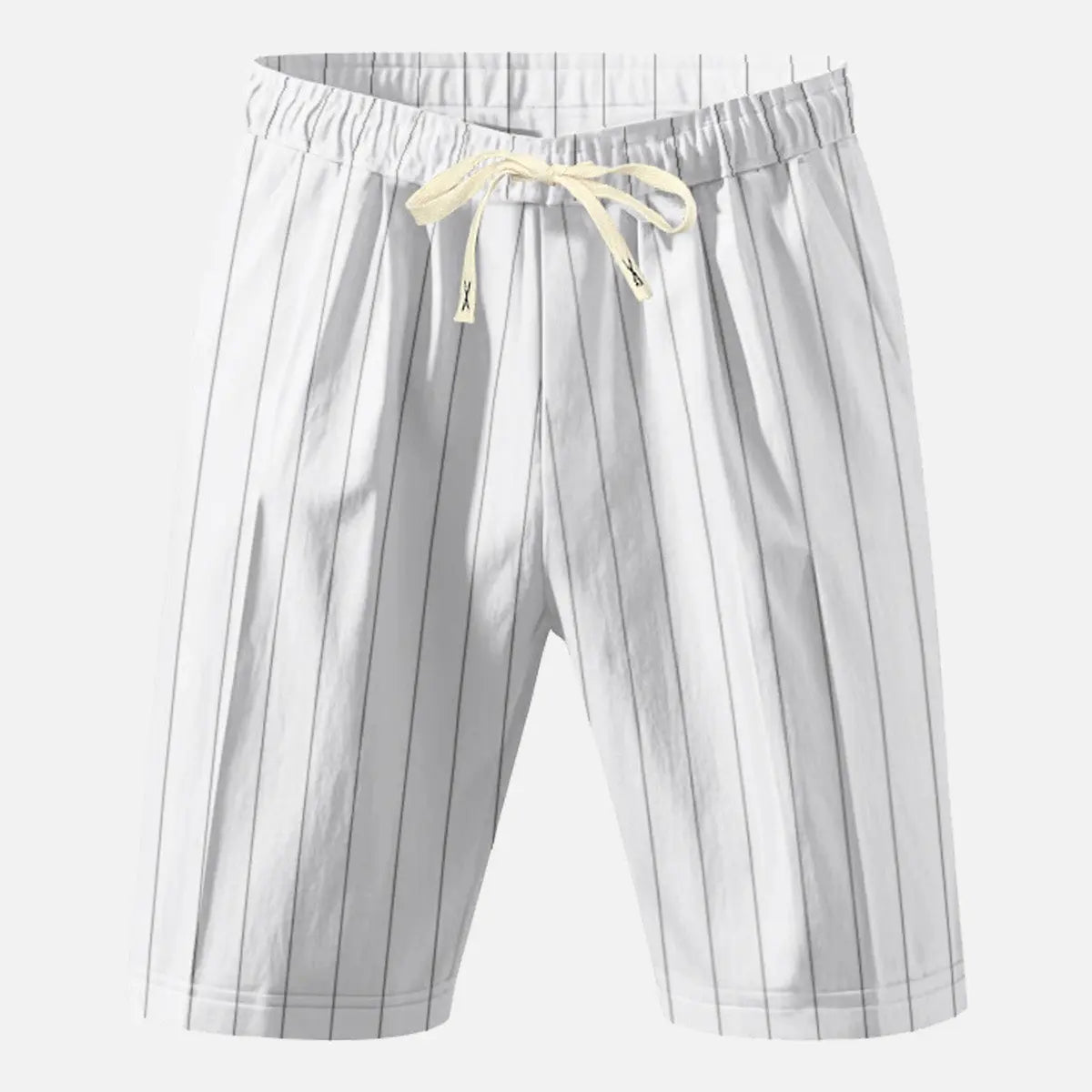 Men's Pinstripe Linen Blend Drawstring Shorts Eleven Oasis