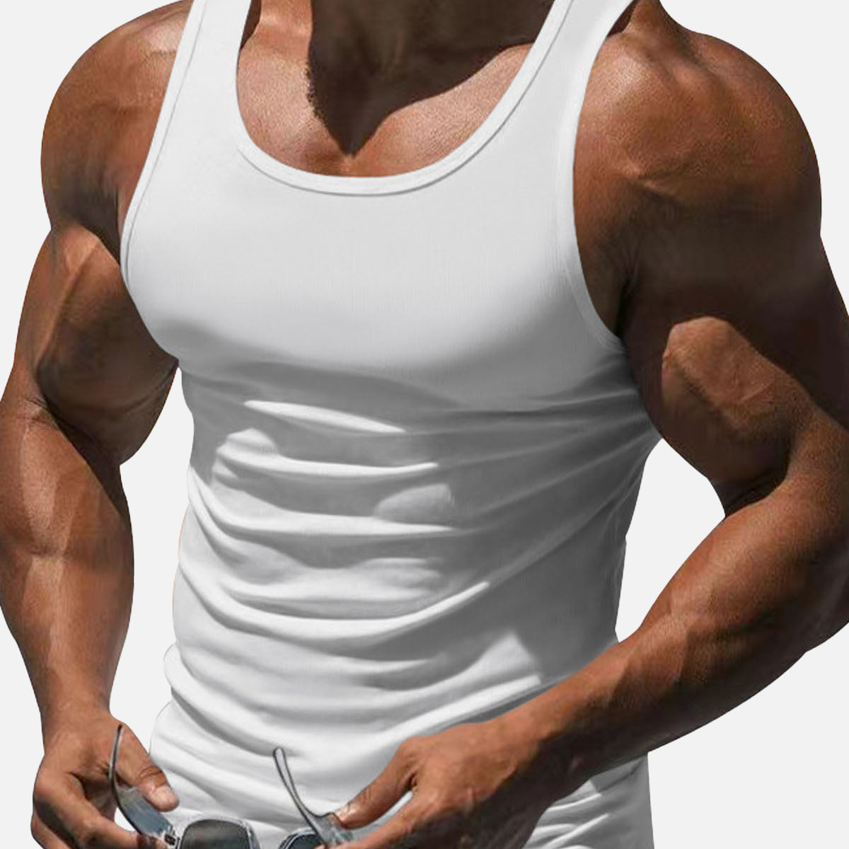 Men's Solid Color Slim Fit Tank Top ElevenOasis