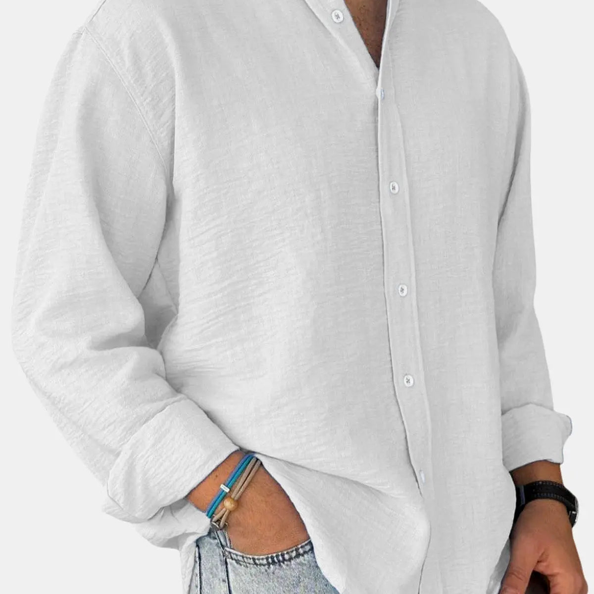 Men's 100% Cotton Button Down Long Sleeve Shirt ElevenOasis