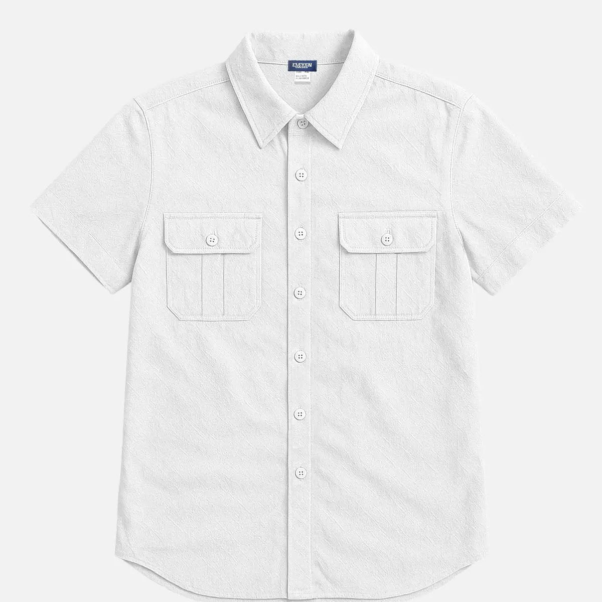 Men's Linen Blend Dual Pocket Short Sleeve Shirt ElevenOasis