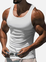 Men's Solid Color Slim Fit Tank Top ElevenOasis