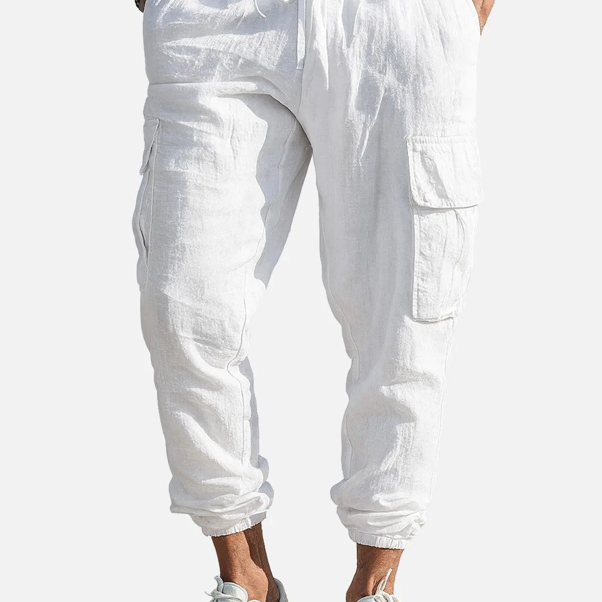 Men's Casual Linen Cargo Jogger Pants ElevenOasis