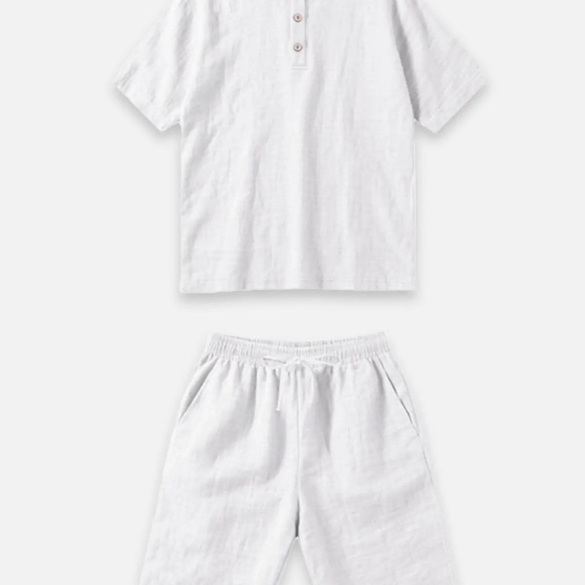 Men's Linen Blend Polo Short Set ElevenOasis