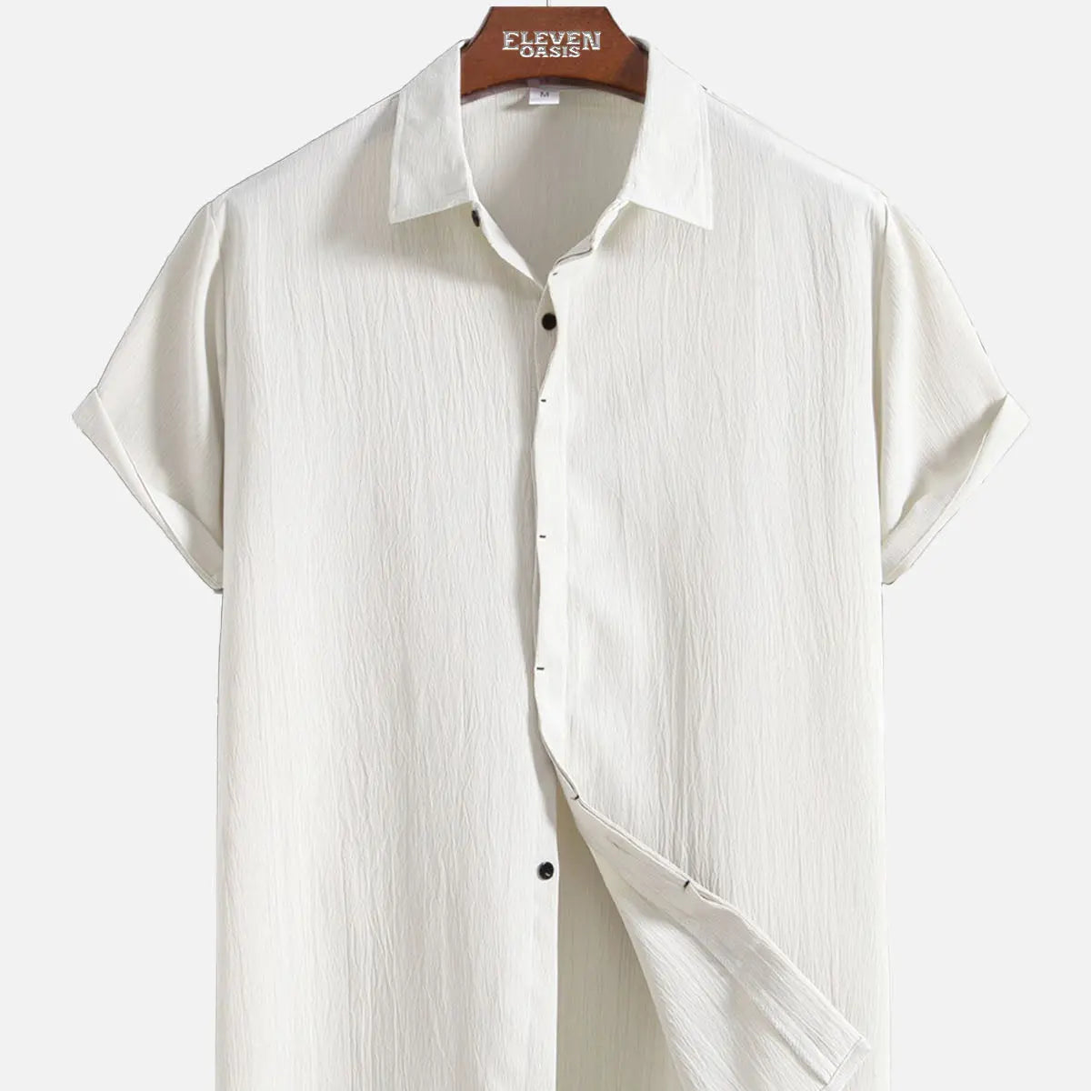Men's Everyday Crinkle Texture Short Sleeve Shirt ElevenOasis