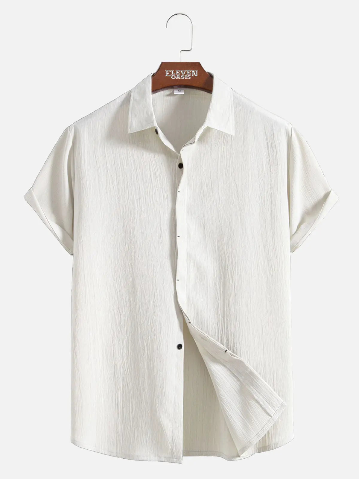 Men's Everyday Crinkle Texture Short Sleeve Shirt ElevenOasis