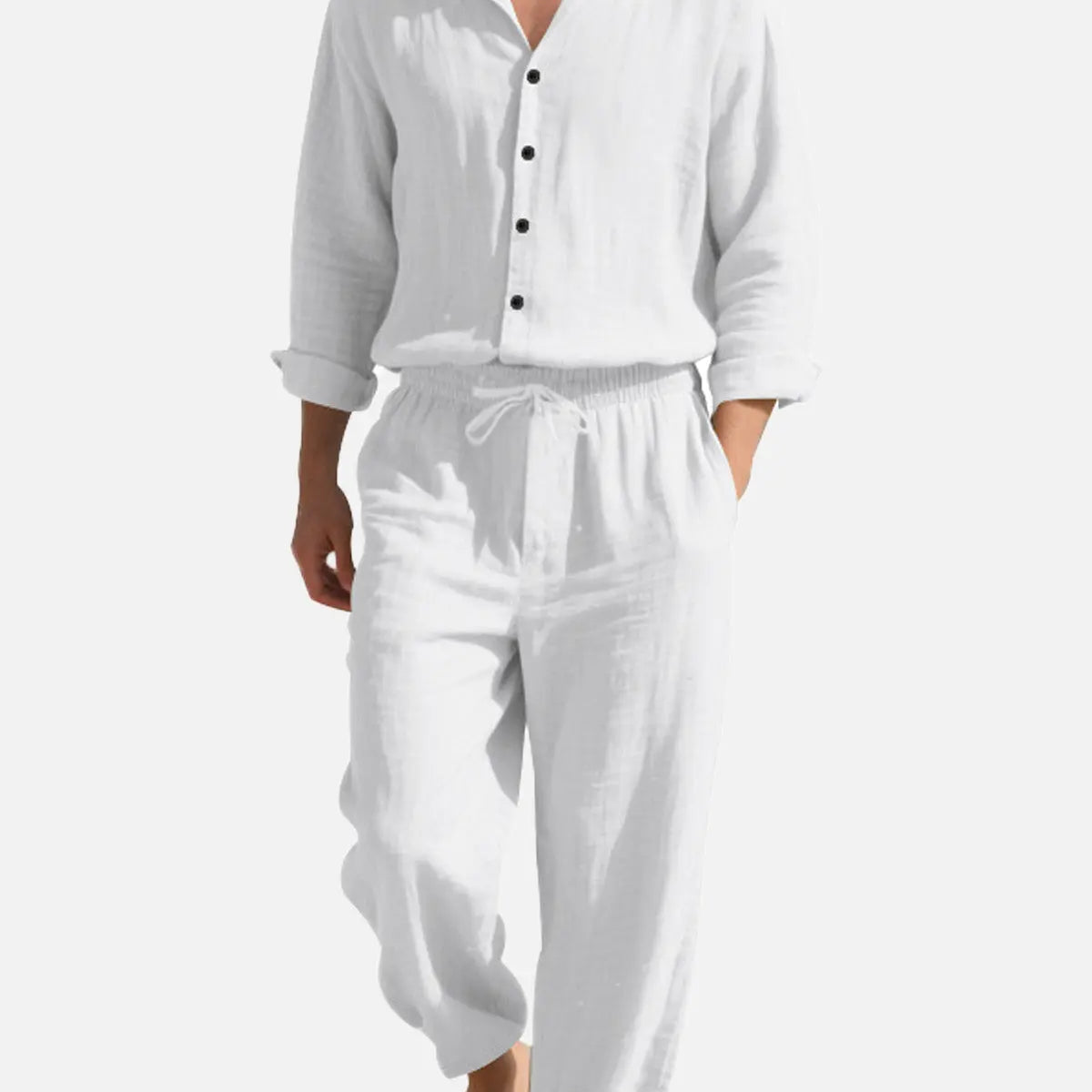 Men's Linen Blend Relaxed Two-Piece Set ElevenOasis