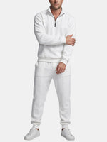 Men's Cable Knit Quarter-Zip Tracksuit Set Eleven Oasis